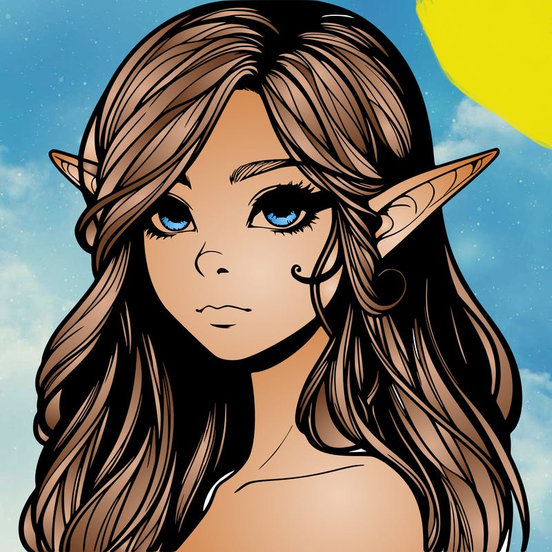 elf girl realistic dark fantasy