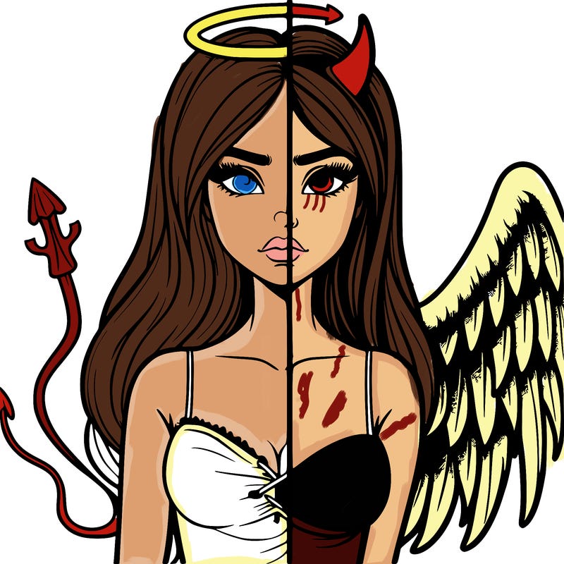 devil vs angel realistic girl