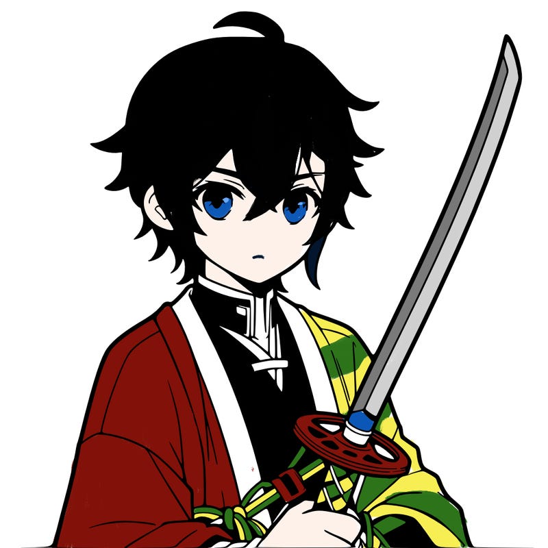 anime boy with sword