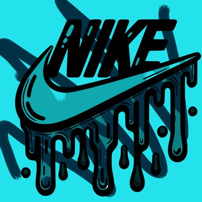 dripping nike logo
