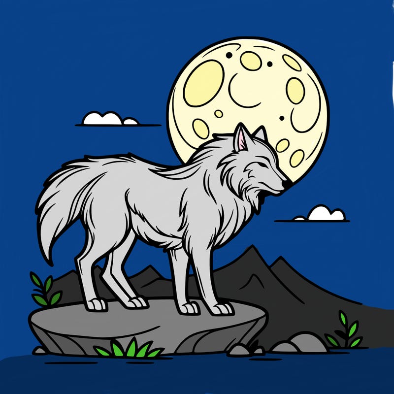 wolf moonlight