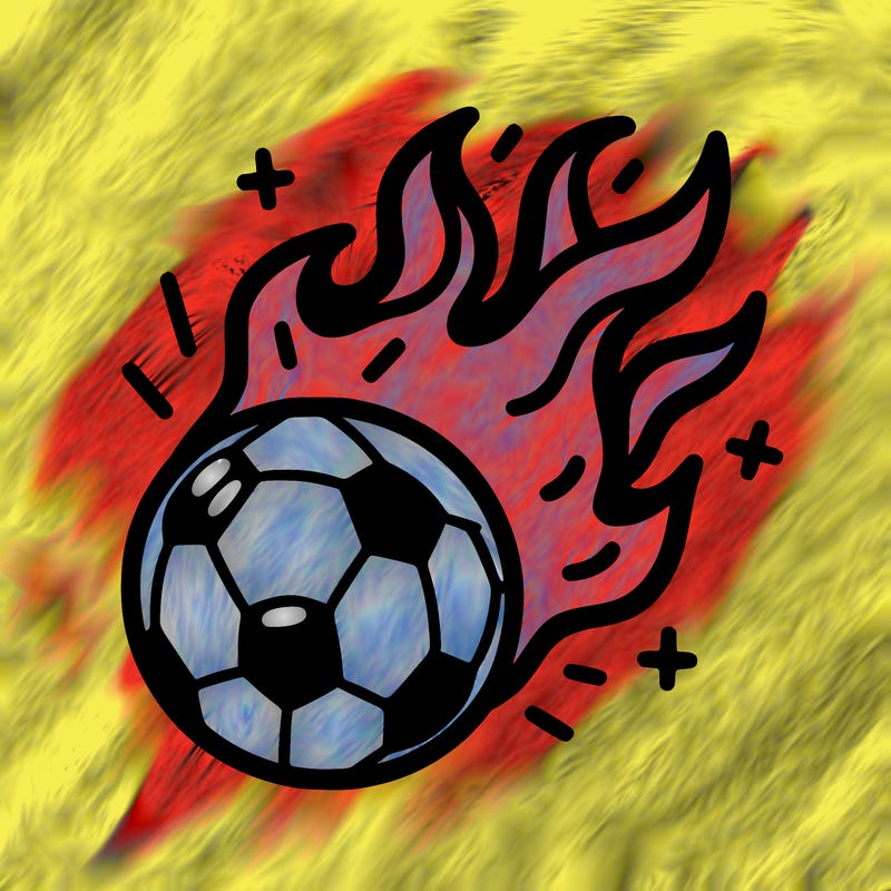 soccer ball with fire