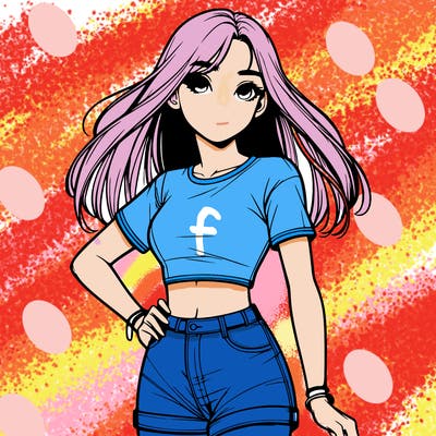 realistic girl with a crop top