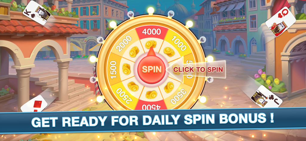 Bluff Card Game - A daily spin bonus wheel for rewards in the Bluff Card Game mobile app.