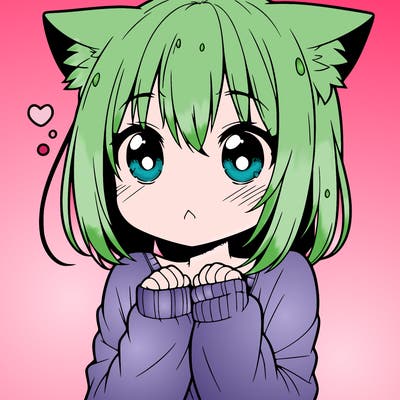 shy anime catgirl