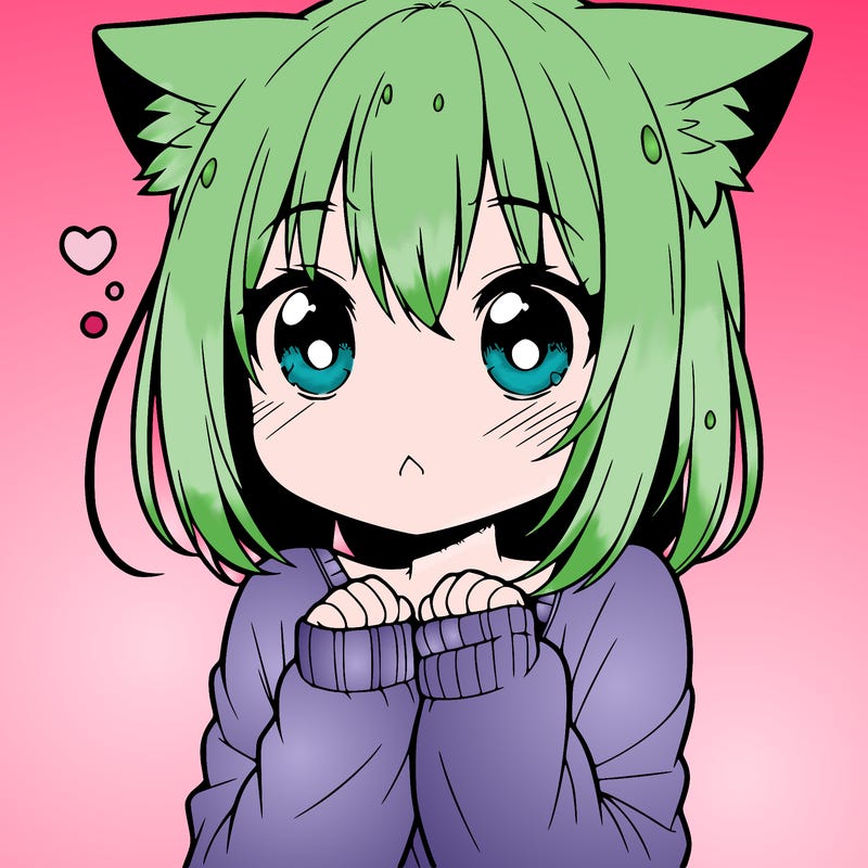 shy anime catgirl