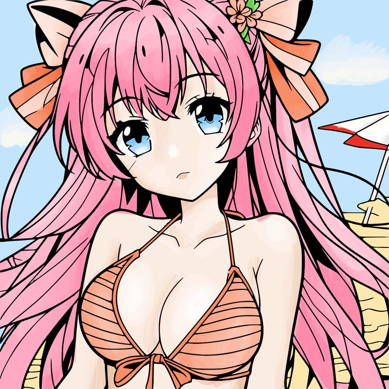 anime girl with a bikini