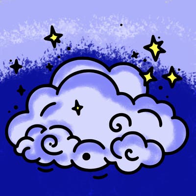 pink starry cloud sky