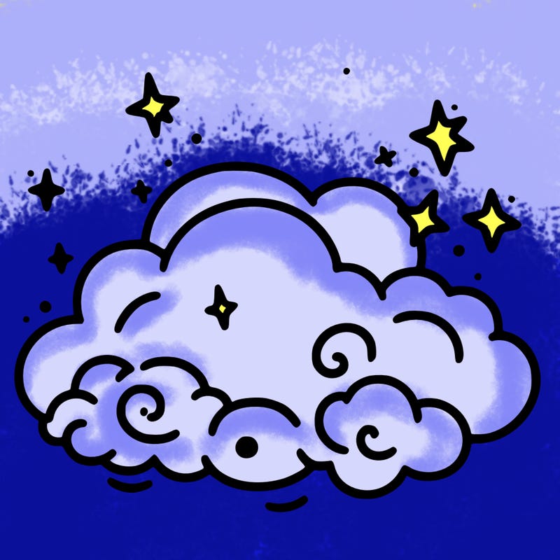 pink starry cloud sky