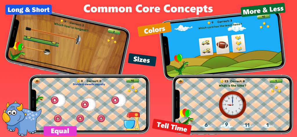 Halloween Puzzle Game for Kids - A showcase of educational app games for kids teaching common core concepts like sizes colors math and telling time