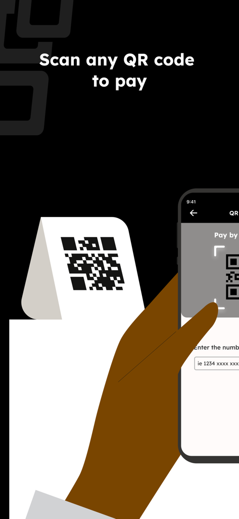 A person using a smartphone to scan a QR code for a mobile payment with the MasterPass Scan to Pay app.