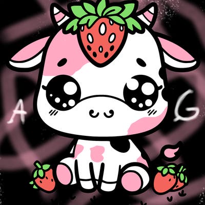 cute strawberry cow