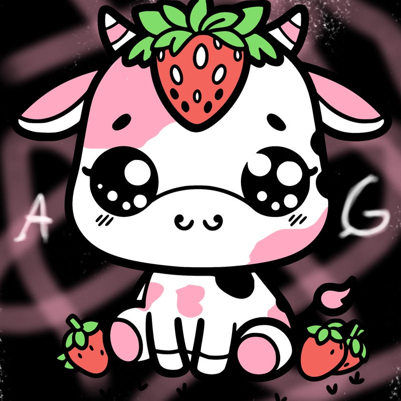 cute strawberry cow