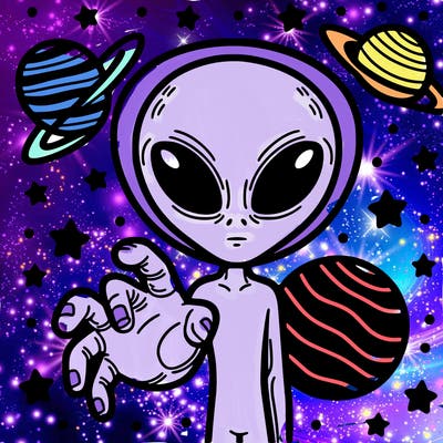 alien in outer space