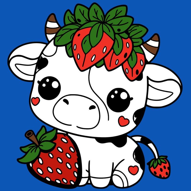 cute strawberry cow