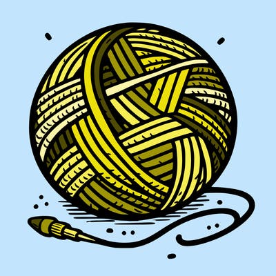 very detailed yarn ball