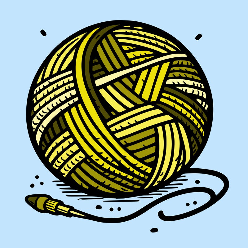 very detailed yarn ball