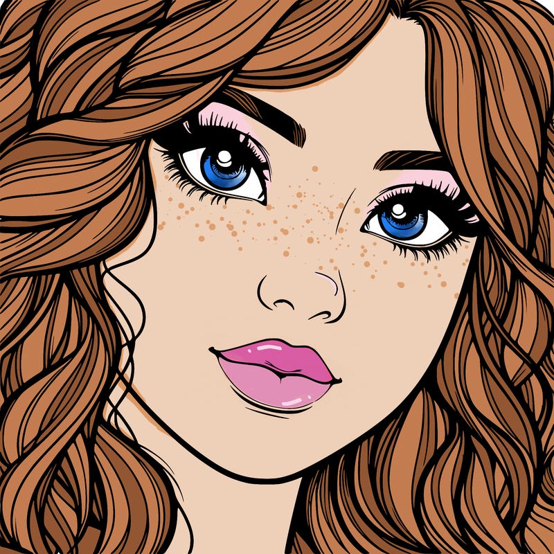 beautiful realistic girl close up to the camera with wavy hair,