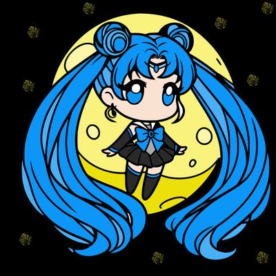 hatsune miku on the moon