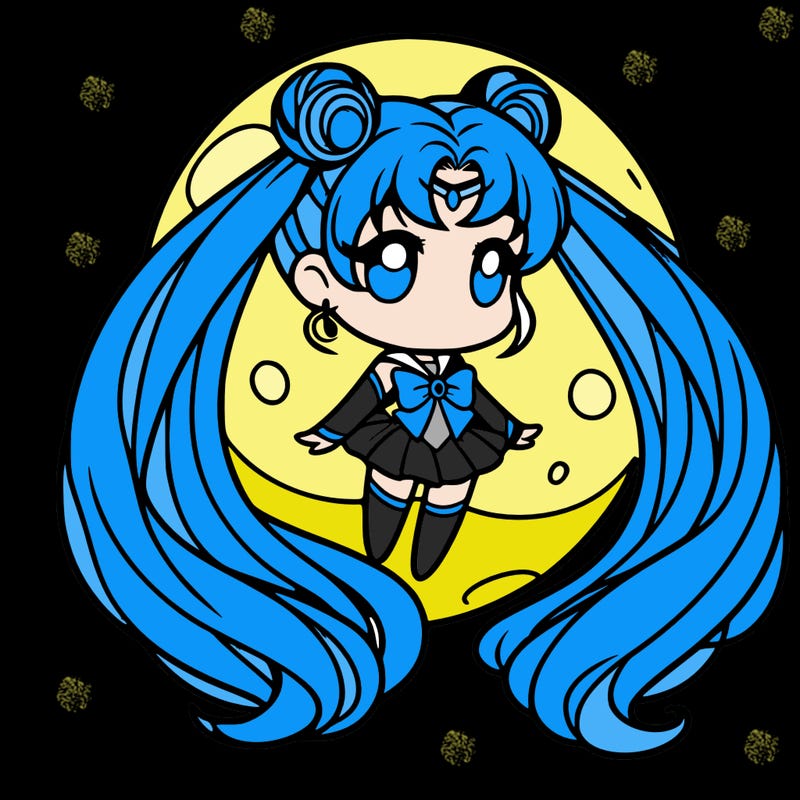 hatsune miku on the moon