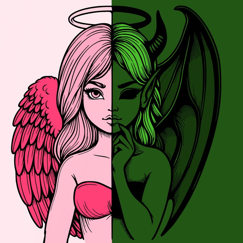 realistic angel half demon