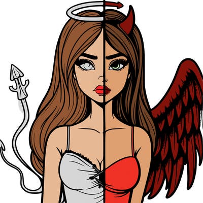 devil vs angel realistic girl