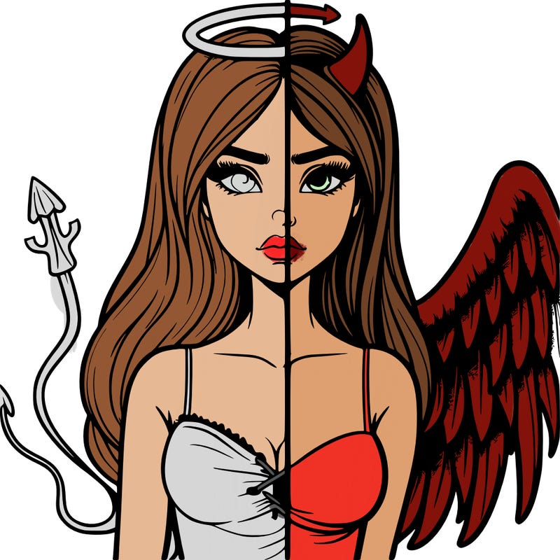 devil vs angel realistic girl