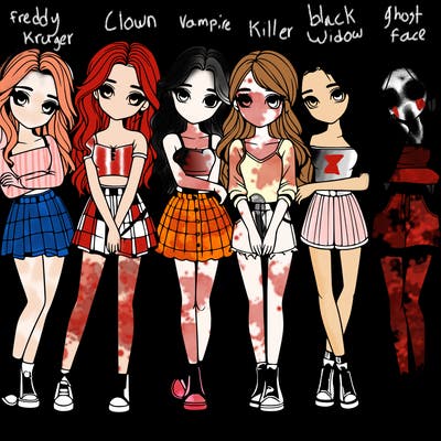 a group of girls realistic