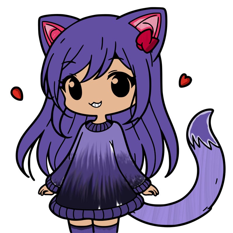 girl with cat ears and tail