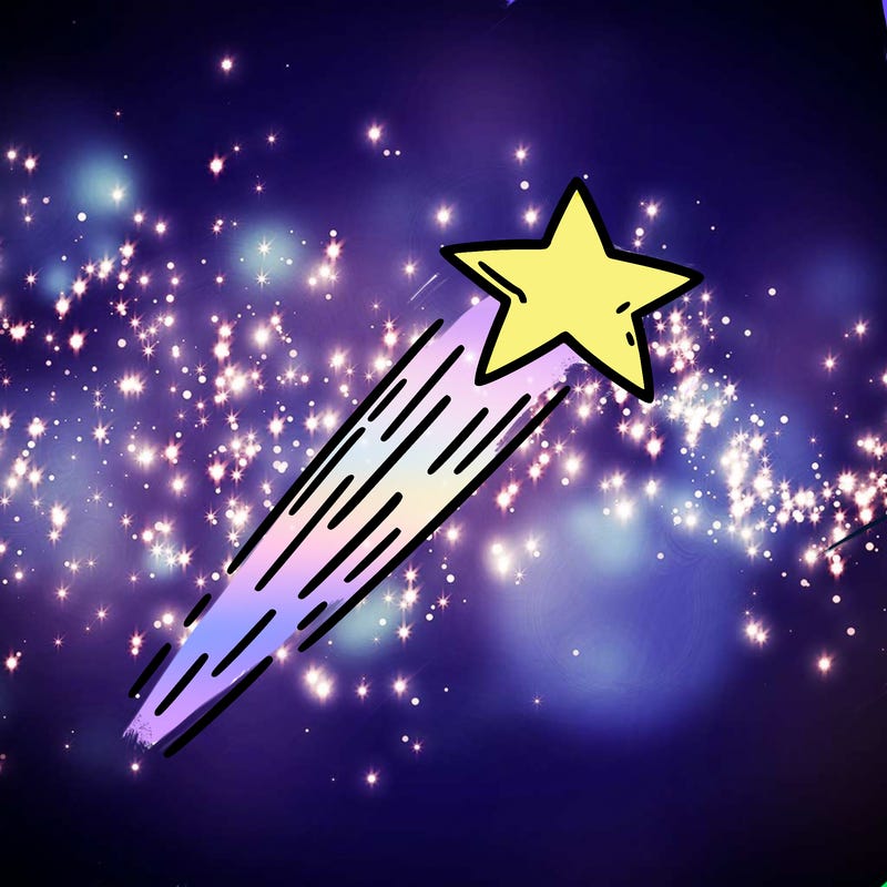 a shooting star in the sky