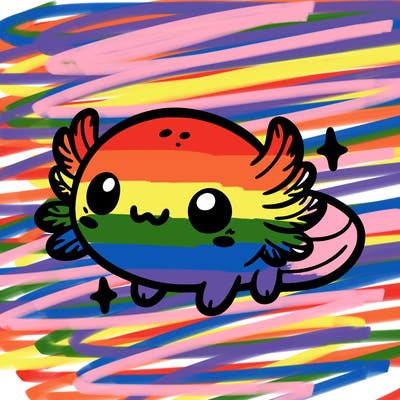 cute easy baby axolotl