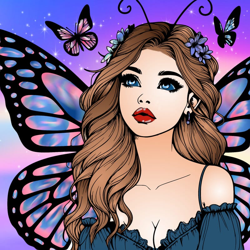 butterfly fairy realistic girl