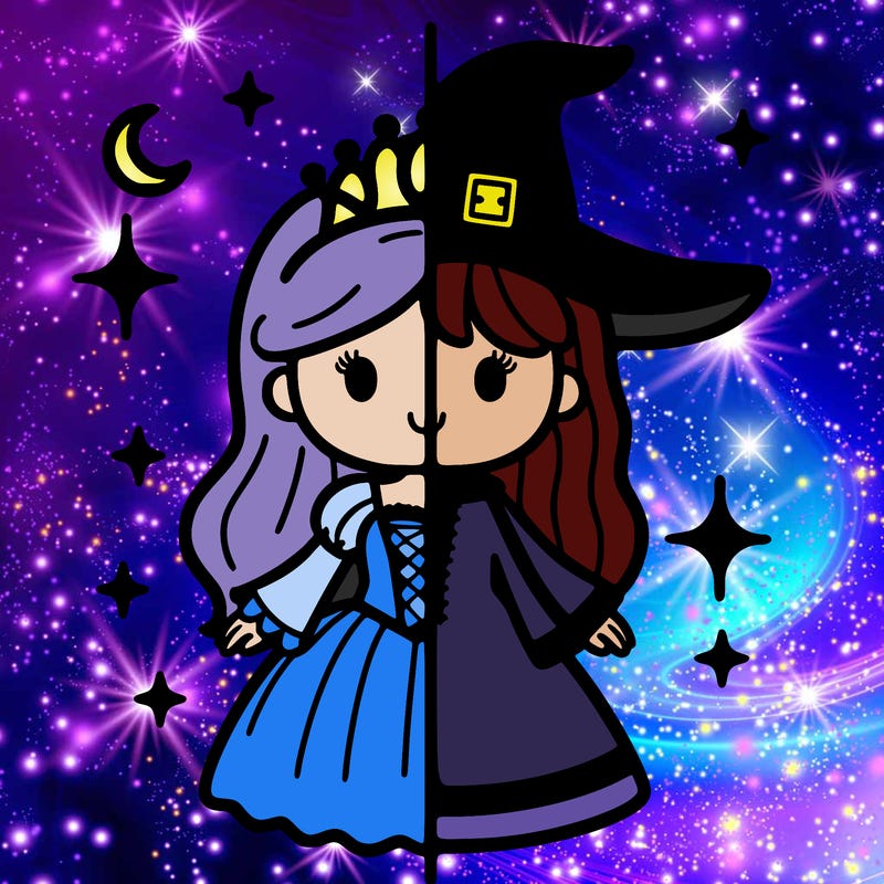 split princess and witch