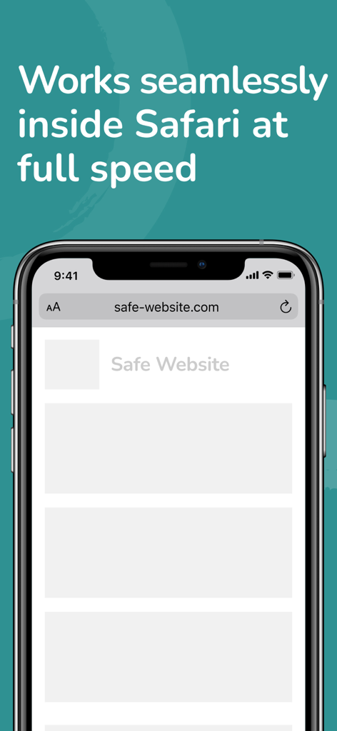 Purified Porn Filter - Smartphone displaying Purified Porn Filter working seamlessly in Safari browser