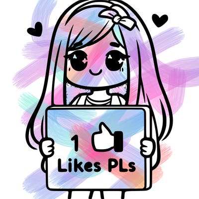 girl holding a sign saying 10 likes pls