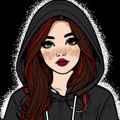realistic girl with a hoodie
