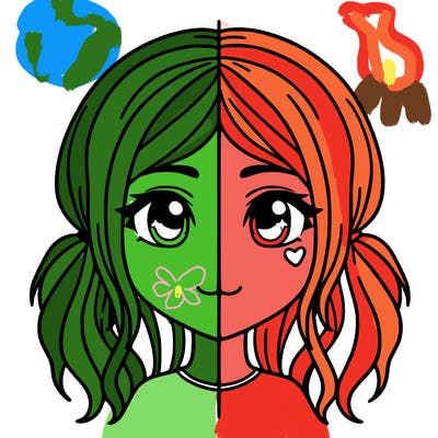 split girl just the face