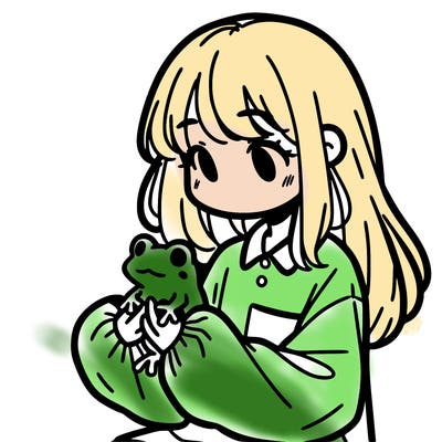 girl with long hair and a oversized shirt. and she is holding a frog