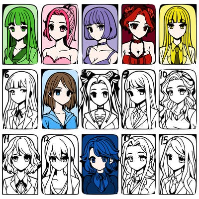 girls that look diffrent anime