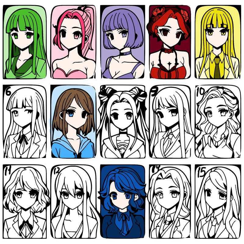 girls that look diffrent anime