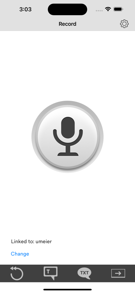 Solventum Mobile Microphone - Solventum Mobile Microphone app screen showing a large microphone button for medical dictation.