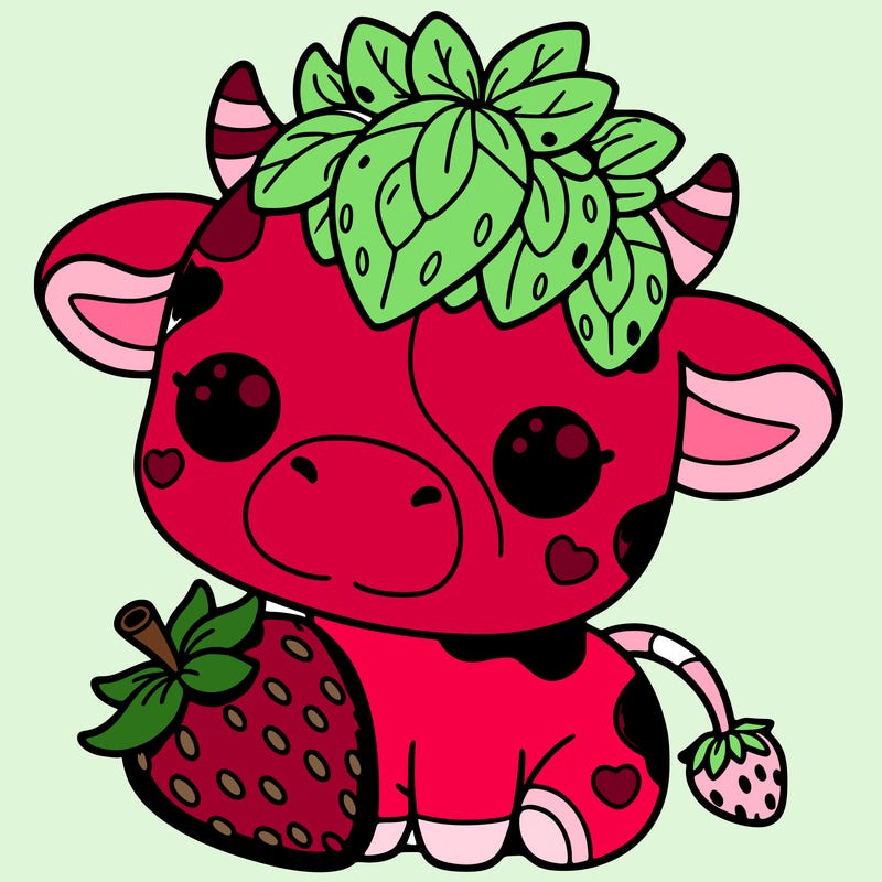 cute strawberry cow