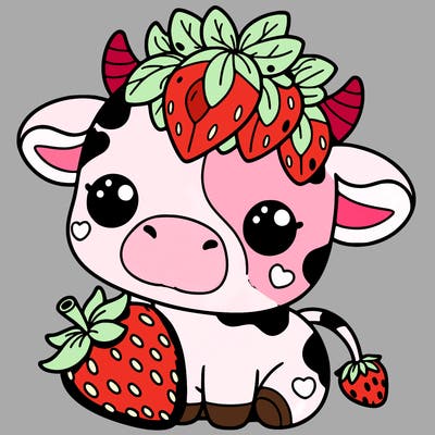 cute strawberry cow