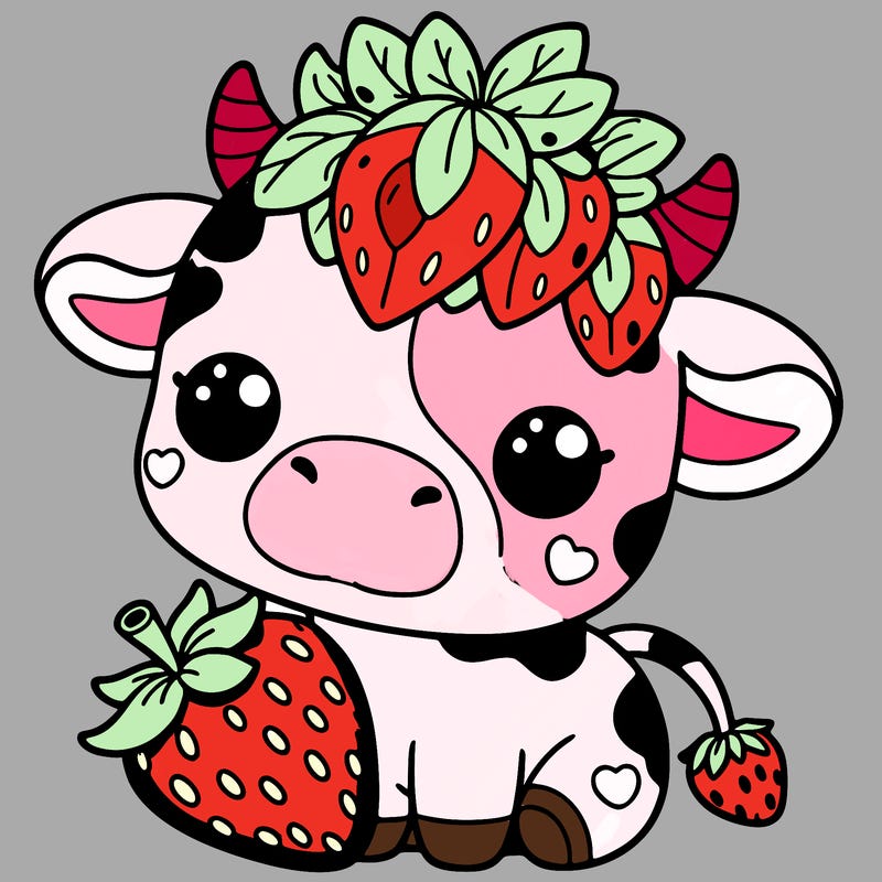 cute strawberry cow