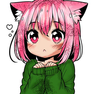 shy anime catgirl