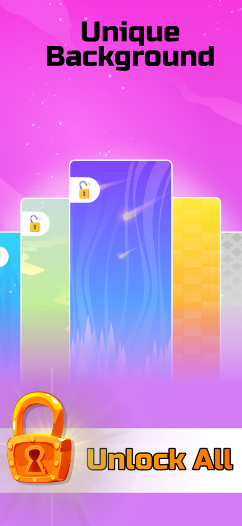 Uma seleção de temas de fundo exclusivos desbloqueáveis para o jogo de quebra-cabeça de classificação de água