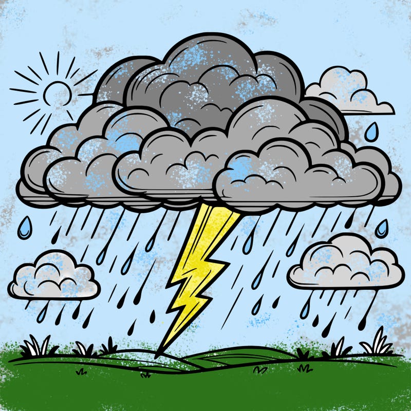 stormy clouds with thunderstorm