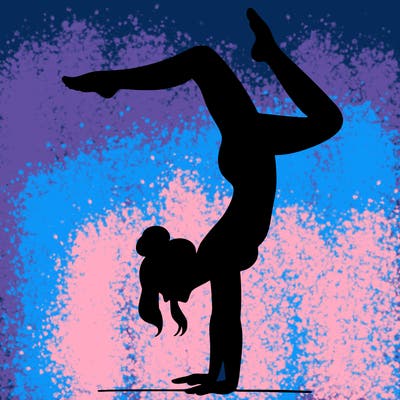 a woman doing a handstand