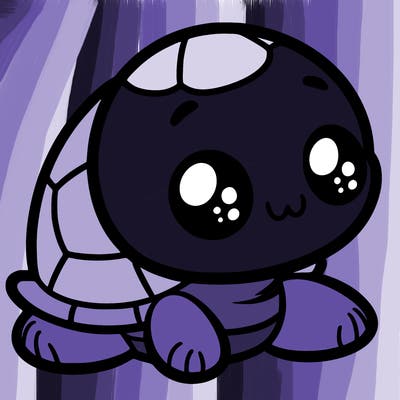 cute little animated turtle