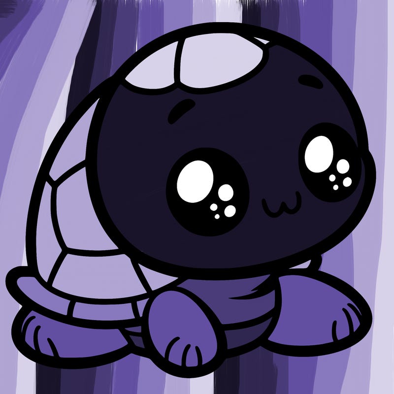 cute little animated turtle